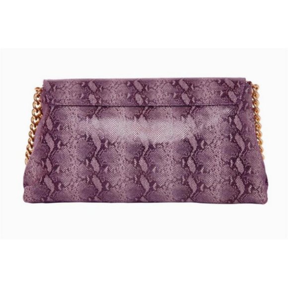 Sitan Purple Print Large Flap Shoulder Bag - Picture 3 of 4